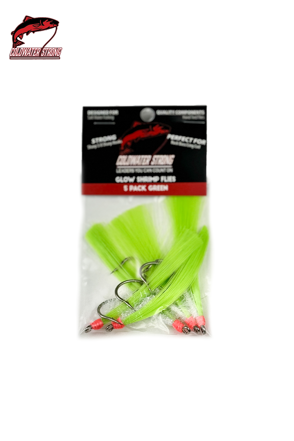 5/0 Glow Shrimp Flies (5 Pack) - Coldwater Strong