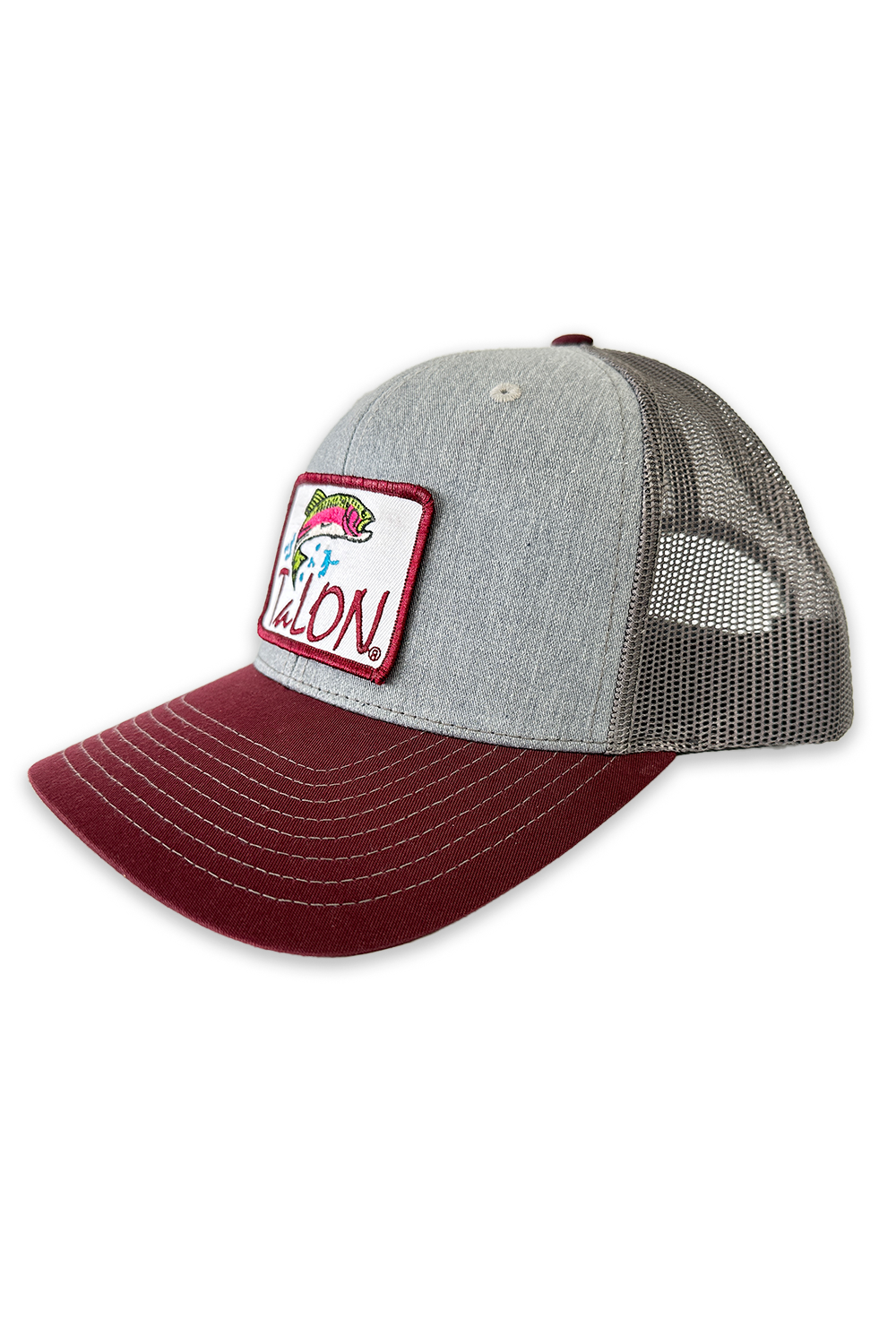 Talon Fish On Hat • Grey/Maroon