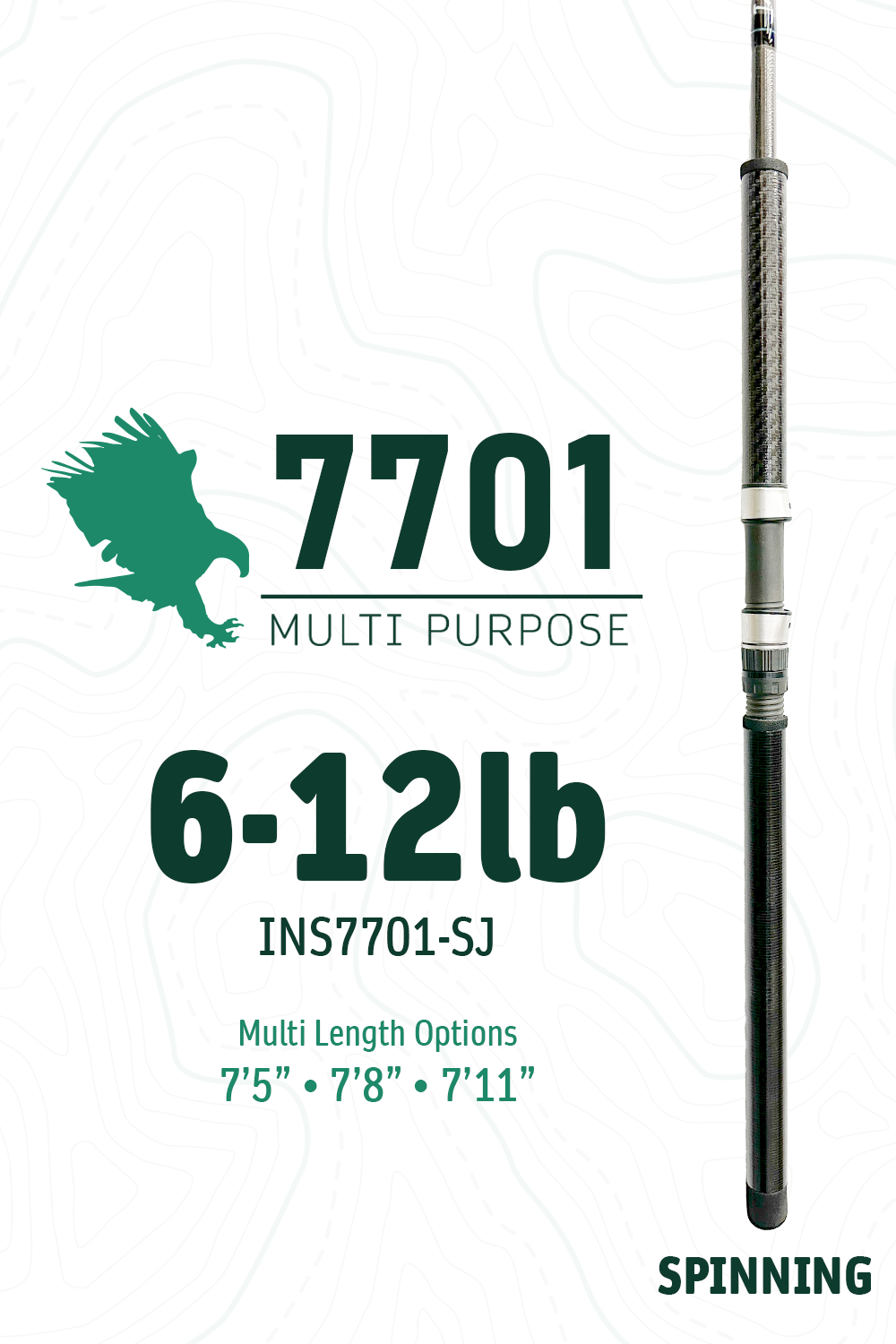 7701 SJ • 6-12lbs | 7'5" · 7'8" · 7'11" | Spinning