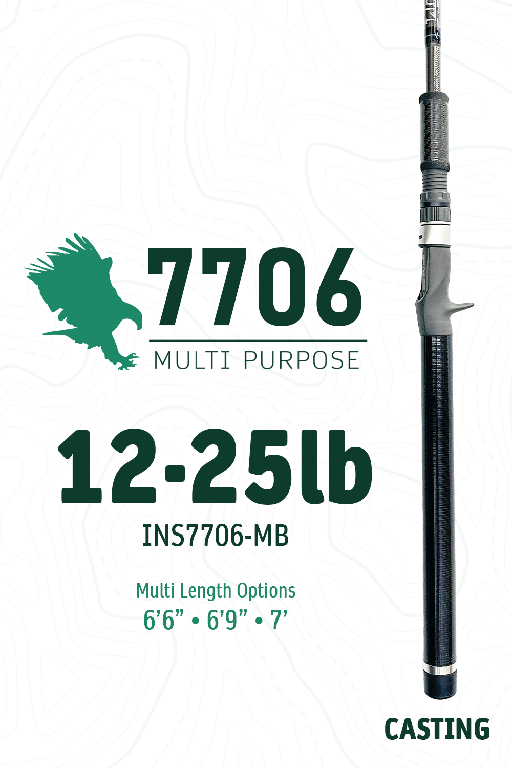 6'9 baitcast rod use 7706MB (H) • 12-25lbs | 6'6