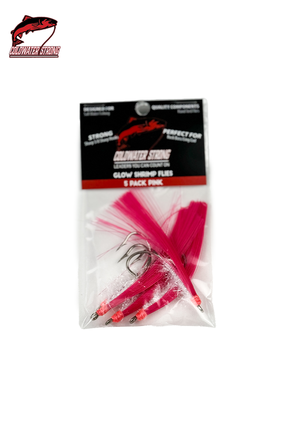 5/0 Glow Shrimp Flies (5 Pack) - Coldwater Strong