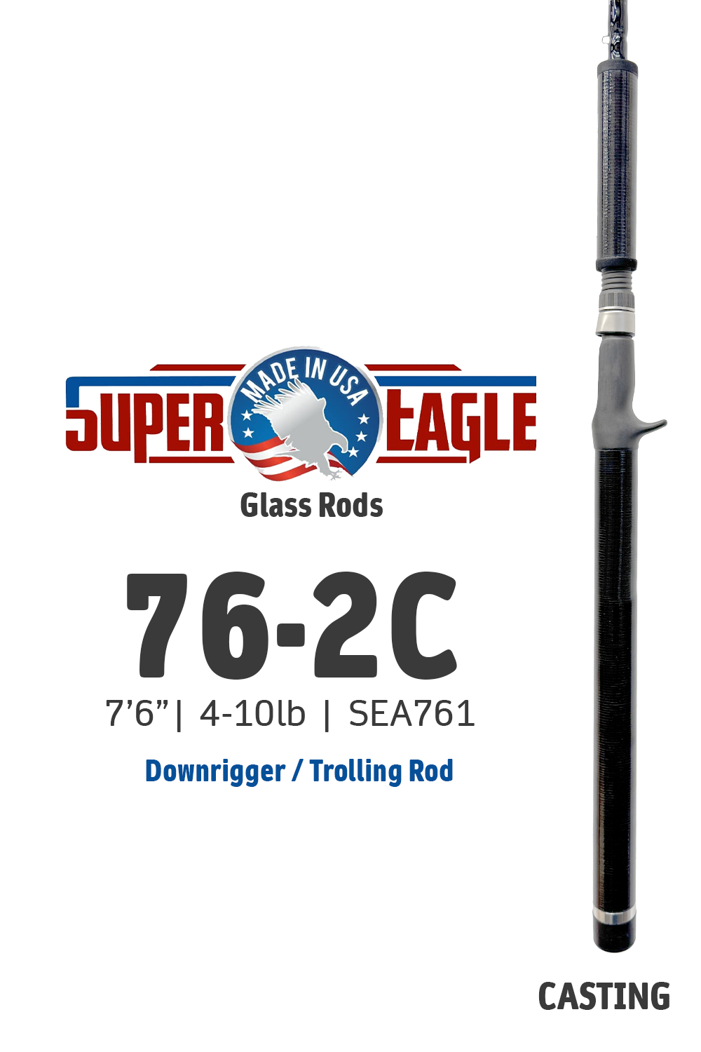 downrigger fishing pole SEA762C • SE 76-2C | 7'6
