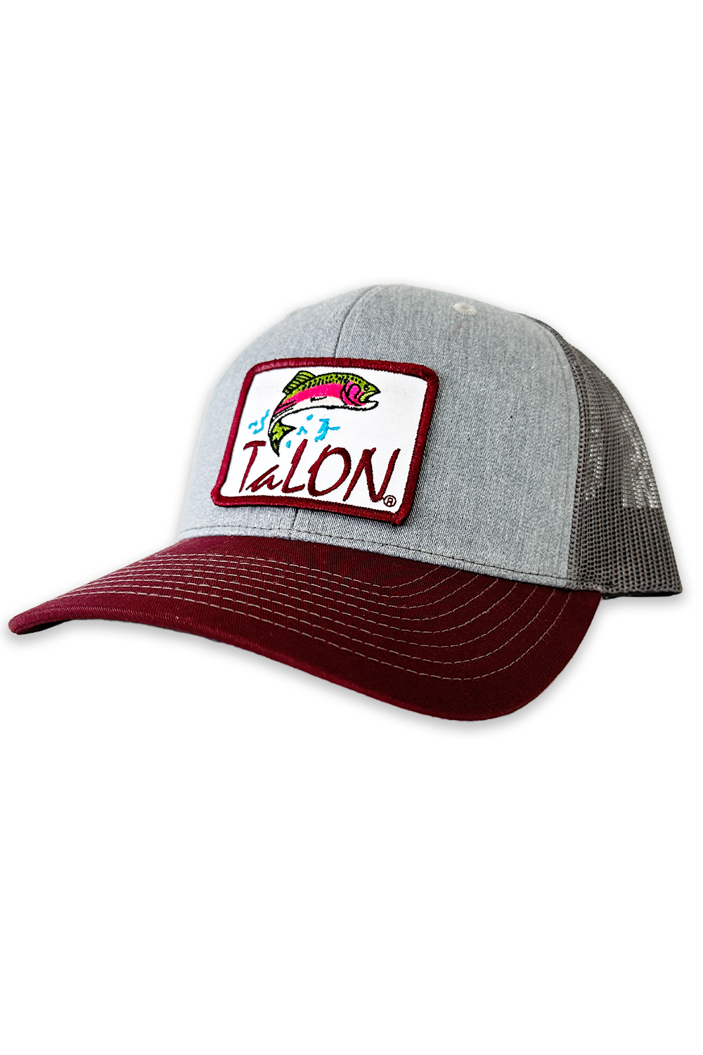 Talon Fish On Hat • Grey/Maroon